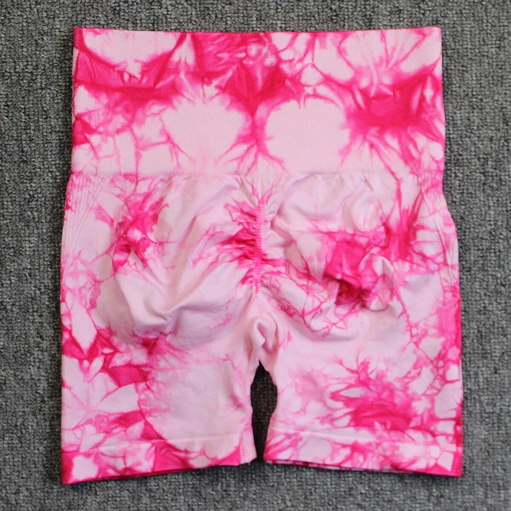 Nahtlose Tie Dye Push Up Yoga Shorts Frauen Elastische Scrunch Hohe Taille Sommer Fitness Workout Laufen Radfahren Sport Gym Fitness Workout Shorts Mujer