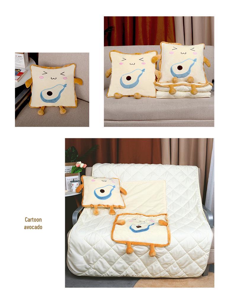 Two-in-One Embroidery Throw Pillow and Quilt: Logo Print Cushion for Bed, Car, Office, or Nap