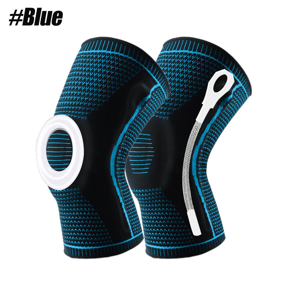 2pcs Knee Compression Sleeve-Professional Knee Brace Support Elastic Non-slip Knee Wraps Patella Stabilizer Silicone Gel Spring