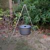3 Section Camping Cooking Tripod Triangle Support Hanging Chain Picnic Hanging Tripod Foldable Support Rack