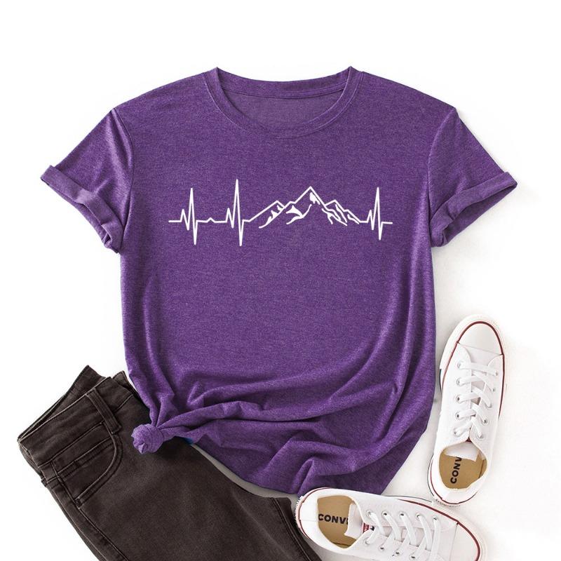 T-shirt Estiva Semplice a Maniche Corte da Donna Taglie Forti Ampia Girocollo Cotone Casual T-shirt Donna Eleganti Moda Ufficio Lady Top 24491