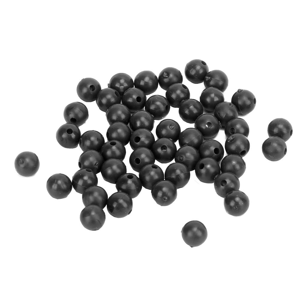 50pcs 8mm Space Beans Set Silica Gel Fishing Line Stopper Collision Avoidance BeansBlack