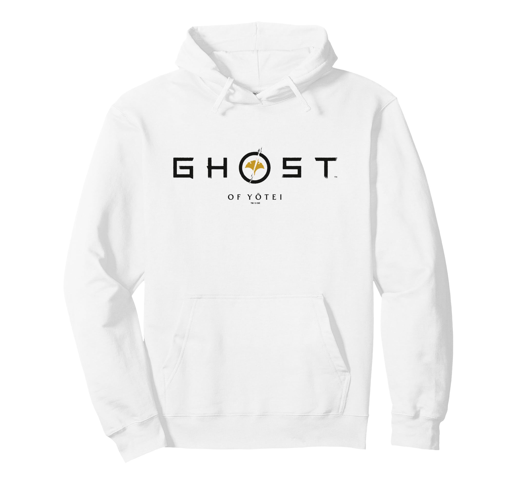 Ghost of Yotei Black and Yellow Minimalistic Logo Hoodie