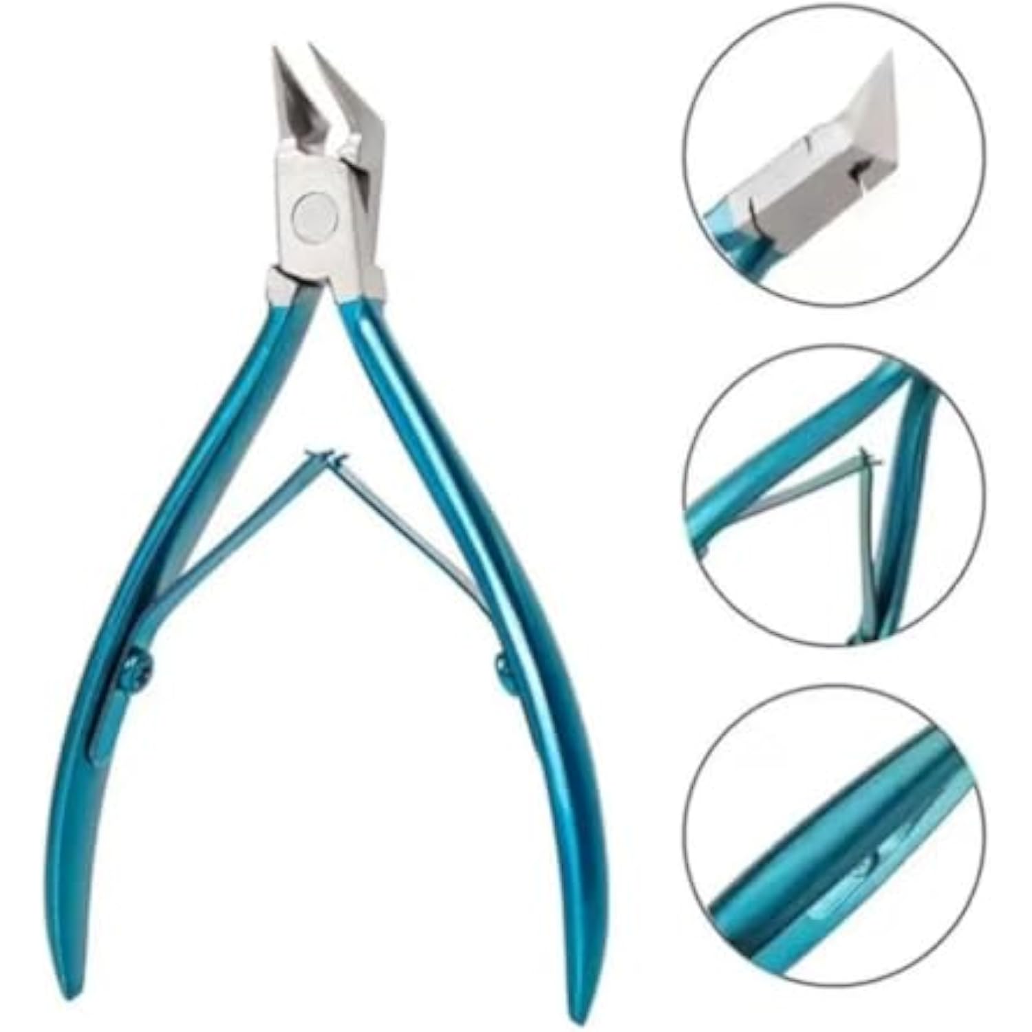 

Щипцы для кутикулы, кусачки для удаления омертвевшей кожи, кусачки для вросших ногтей, изогнутые на 120 градусов, щипцы для толстых ногтей 1PCS синий