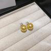 Zircon pearl simple earrings simple versatile retro Internet celebrity earrings fashion design earrings