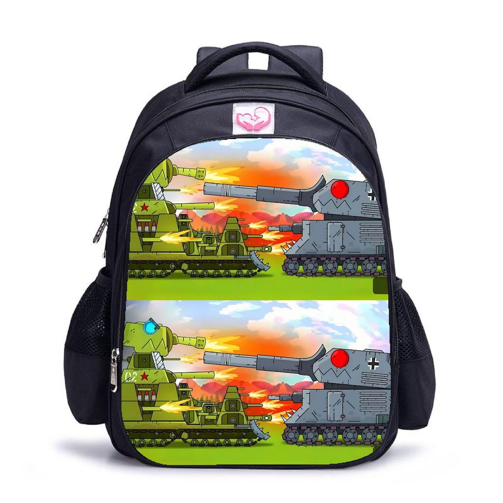 World of Tanks Schoolbag: Kids' Large Capacity Casual Backpack in Three Sizes