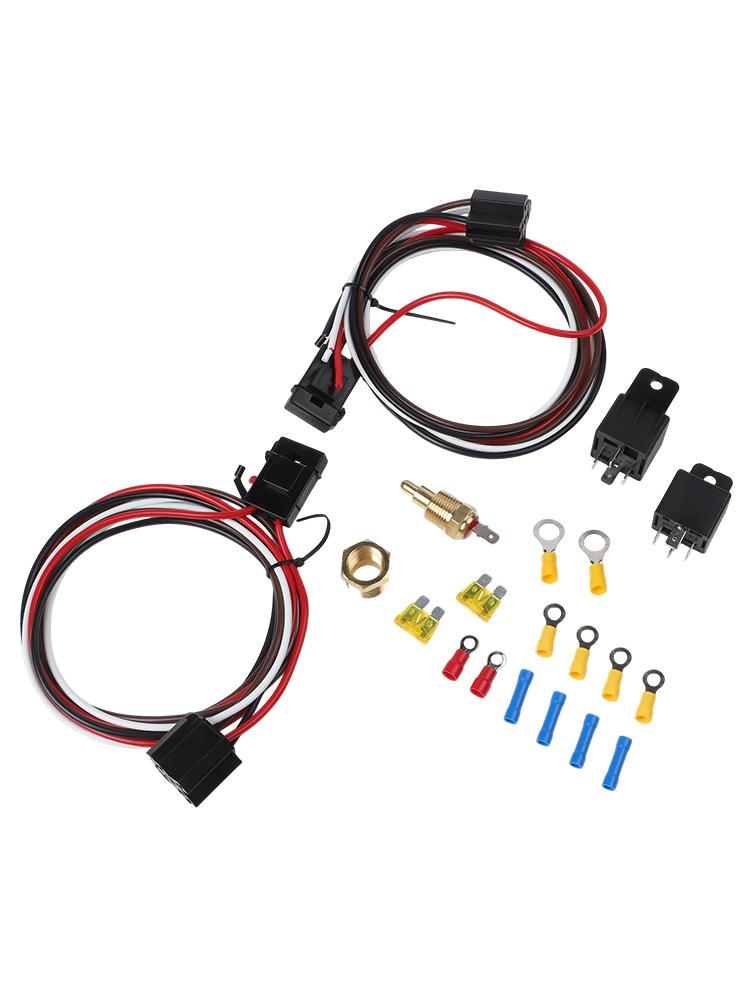 40 AMP Dual Electric Fan Relay Kit Temperature Sensor Switch 185 On 175 Off Car Accessories Interiors China Mainland
