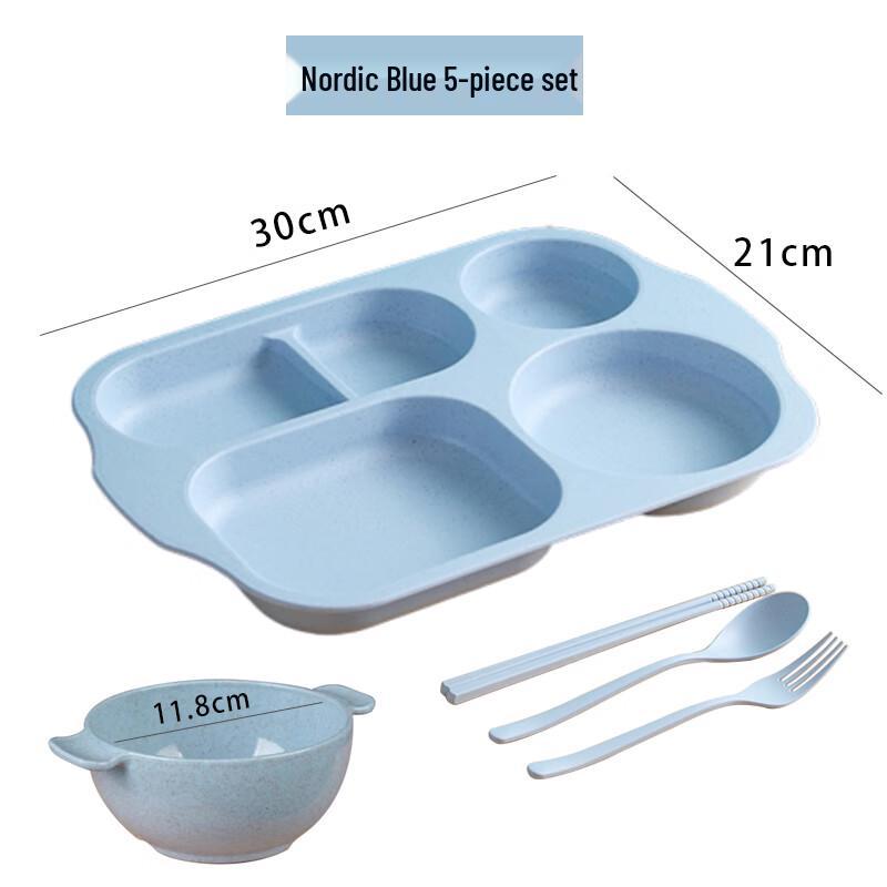 Kids Wheat Straw Divided Dinner Plate