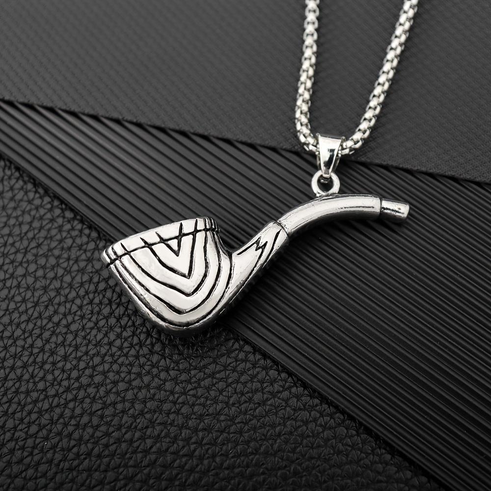 New Creative Design Pipe Pendant Necklace for Men Personalized Trend Street Motorcycle Rider Accessories Charming Jewelry Rock Party Gift