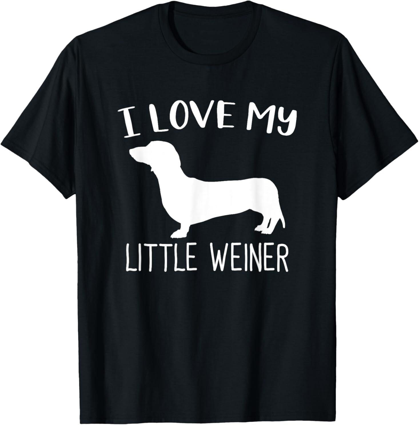 

I Love My Little Weiner Spitz Dog Lover Funny TShirt XS4XL Size Clothing Short Sleeve Round Neck Shirt S