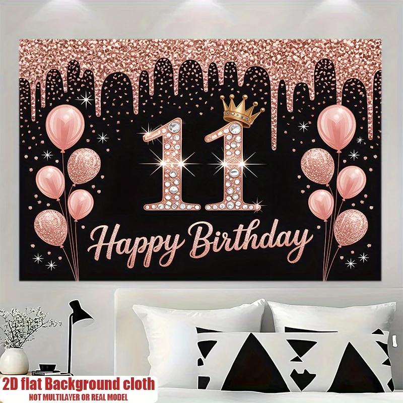 2D flat banner, 2D flat banner, 1 piece, background decoration for 11th birthday party, background photo prop, yzb