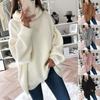 Turtleneck Pile Collar Long Sleeve Thickened Warm Pullover Sweater Women Autumn Winter Solid Color Mid-Length Sweater Jumper Female Clothing