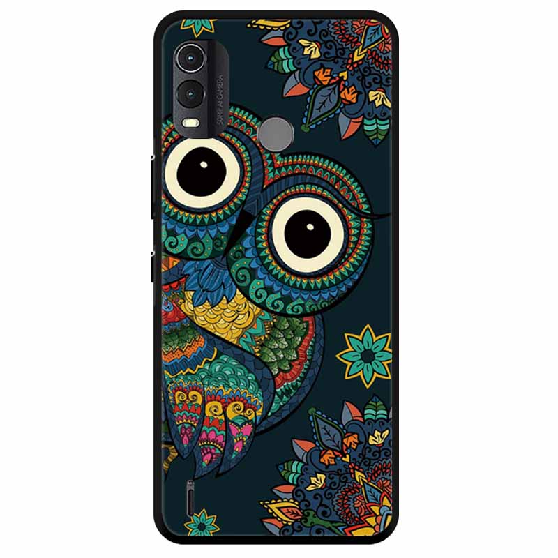 Soft Silicone Cover For Nokia C22 Case 2023 TPU Wolf Lion Painted Black Phone Coque for Nokia C22 C 22 4G Black For NokiaC22