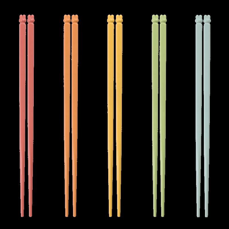 Kambach Lucky Rabbit Five-Color Alloy Chopsticks (5 Pairs)