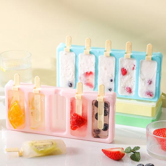 Eisform, Stapelbarer Eis am Stiel Hersteller mit Deckel, BPA-Freie Leicht zu Lösende Plastik Eis am Stiel Form für Selbstgemachten Joghurt