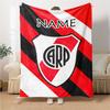 Custom Name River Plate Crest Blanket for Couch & Bed, Plush Cozy Fuzzy Blanket Super Soft & Warm Blankets for Fall and Winter. 0908284