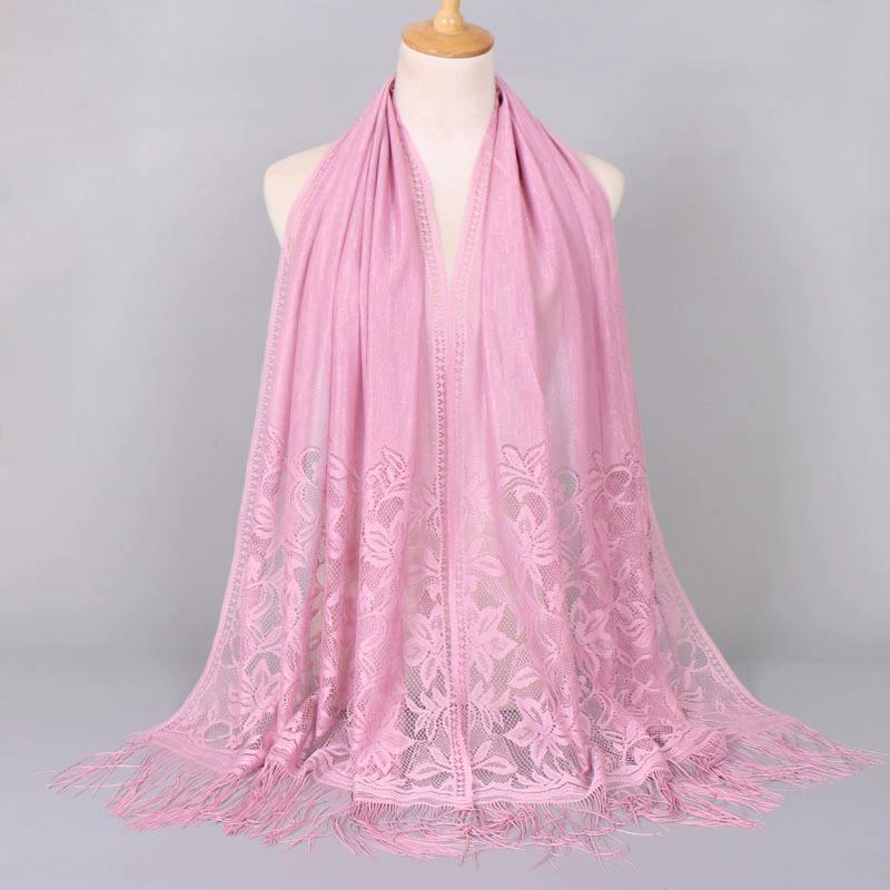 Low Moq Ethnic Printing Tassels Lace Polyester Chiffon Scarf Sun Protection Shawl Travel Nice Women Fashion Dresses for Ladies