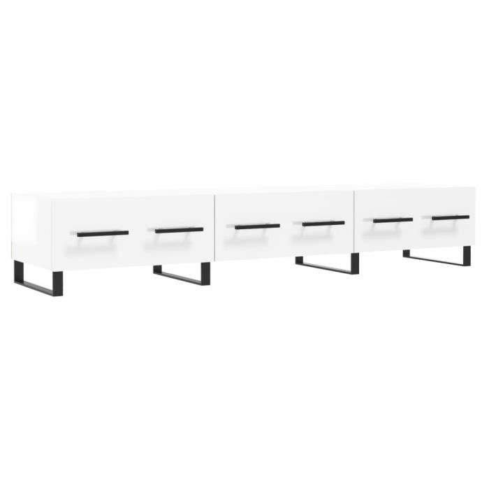 VidaXL TV Cabinet High Gloss White 150x36x30 Cm Engineered Wood 829174
