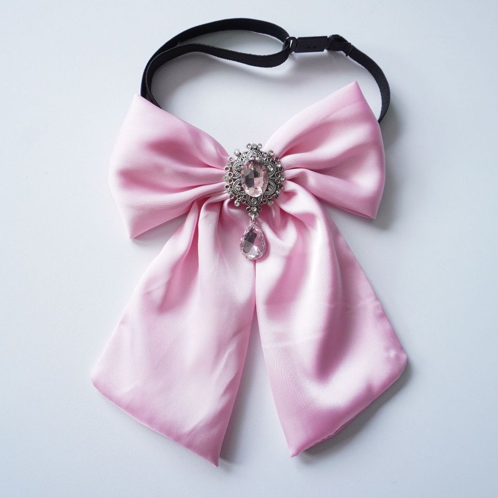 Jk Uniform Satin Bow Tie With Spliced Lace For Adult Fashion Accessories