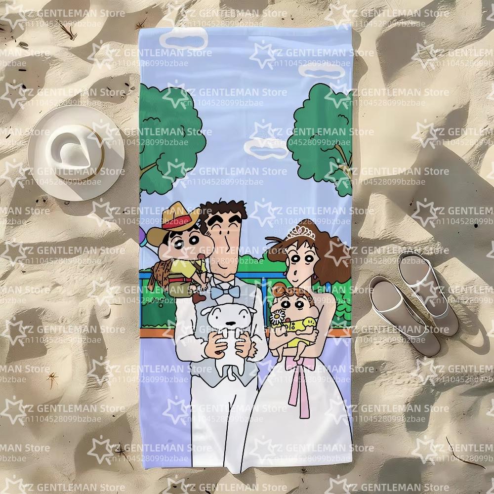 Cartoon C-Crayon S-Shin-chan-S Design Print Towel For Swim Yoga Gym Quick Drying Soft and skin-friendly Beach Towels All-Season