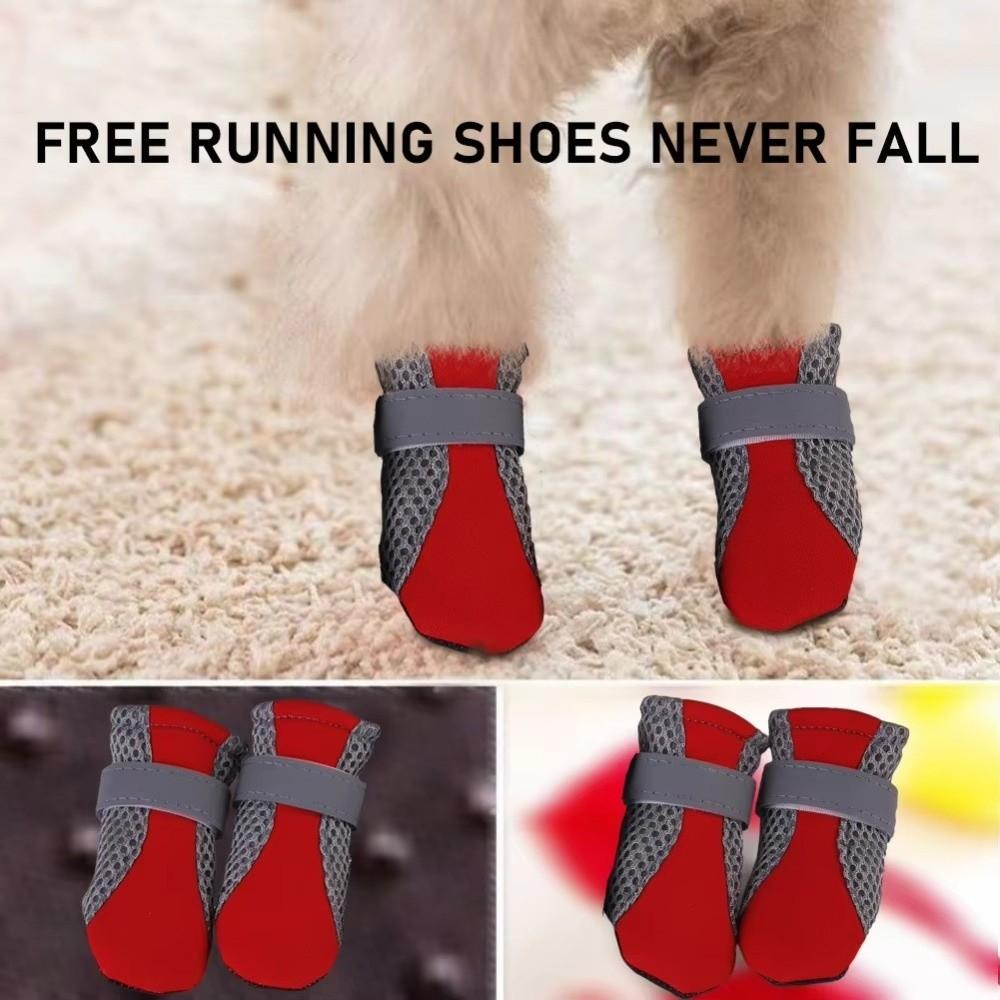 4Pcs Anti-slip Pet Dog Shoes Soft-sole Pet Footwear Cute Pet Sandals Summer