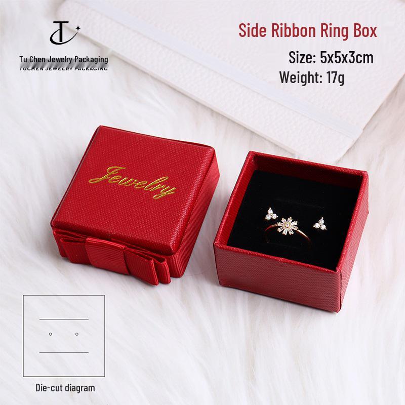 Dárková krabička na šperky pro prsteny, přívěsky, náhrdelníky, náušnice s mašlí