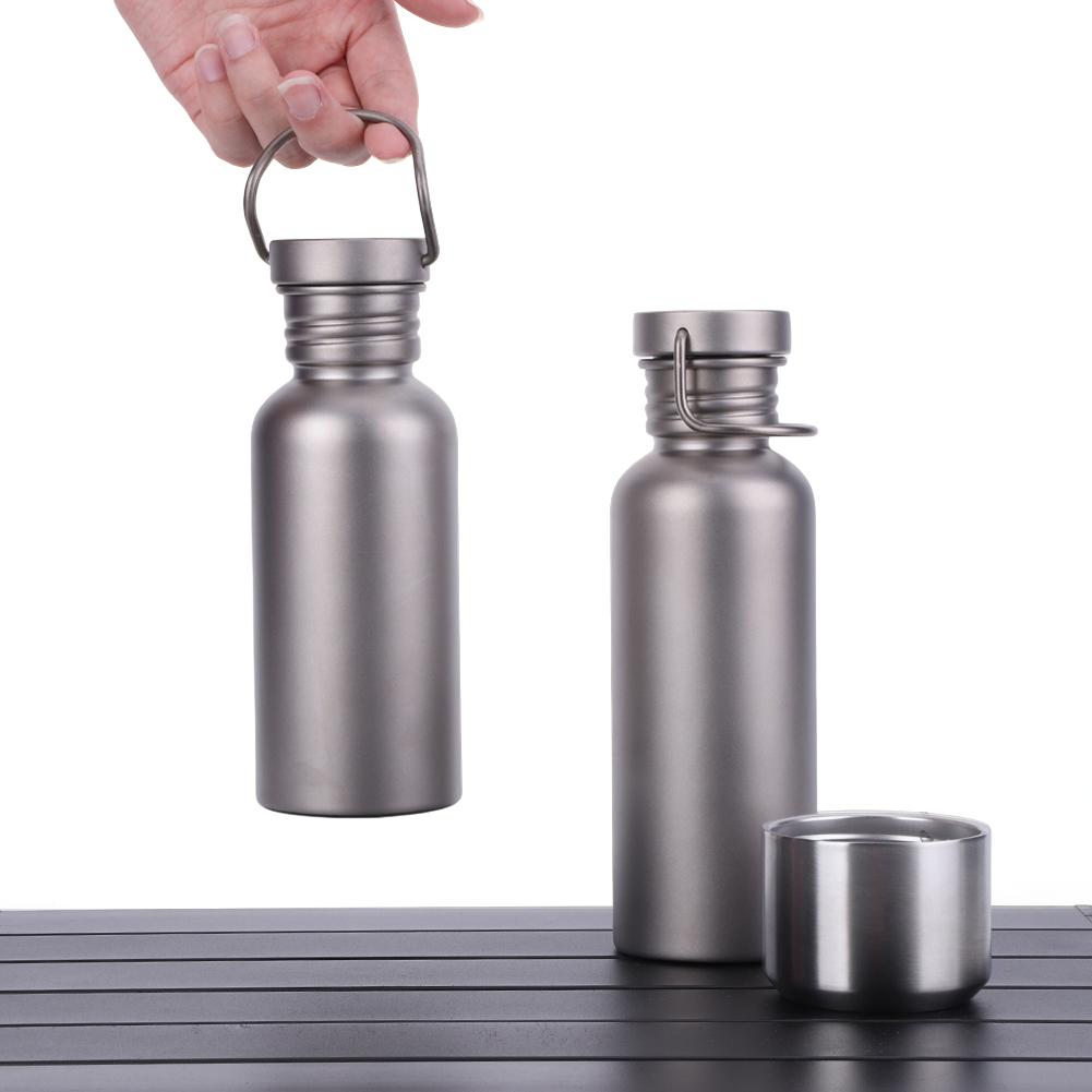 500/600/750ml Titanium Water Bottle with Lid Portable Sports Kettle Leak-Proof Lightweight Drinking Bottle for Outdoor Picnic