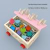Wooden Marbles Educational Shape Cognition Car Toy: Multifunctional Colorful Building Blocks & Matching Set