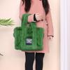 Fashion Shoulder Tote Bag Solid Fluffy Crossbody Tote Bag Soft Plush Portable Large Capacity for Travel Work for Daily Shopper