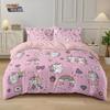 3Pcs Cartoon Cute Unicorn Printed Coreless Down Duvet Cover Set,Multi Size Bedroom Bedding Decoration,Machine Washable