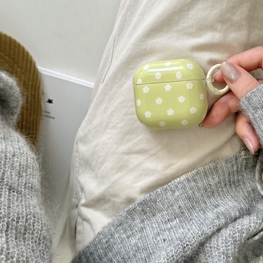 Small fresh matcha green and white flower for AirPods 1 /pro1 earphone protective case cover two or three generations of new girls