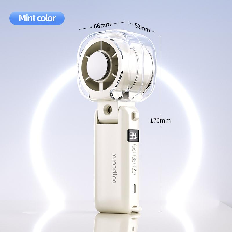 Semiconductor Cooling Handheld Fan, Foldable USB Rechargeable Pocket Mini Fan for Travel