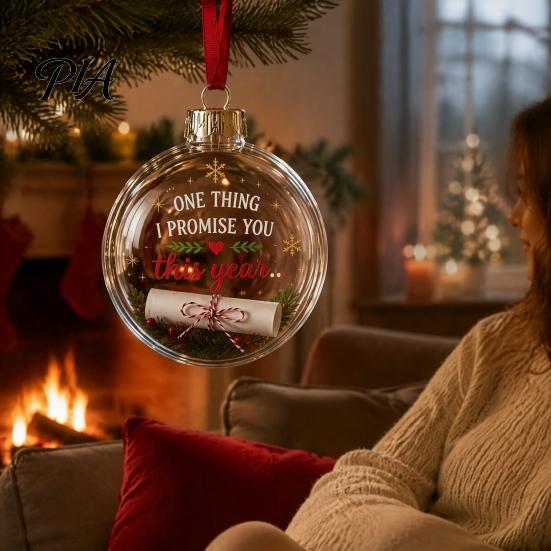 Transparent Craft Balls Clear Acrylic Fillable Christmas Ball, DIY Ornament Ball for Xmas Tree, Hanging Holiday, Wedding, Party, Home Decoration