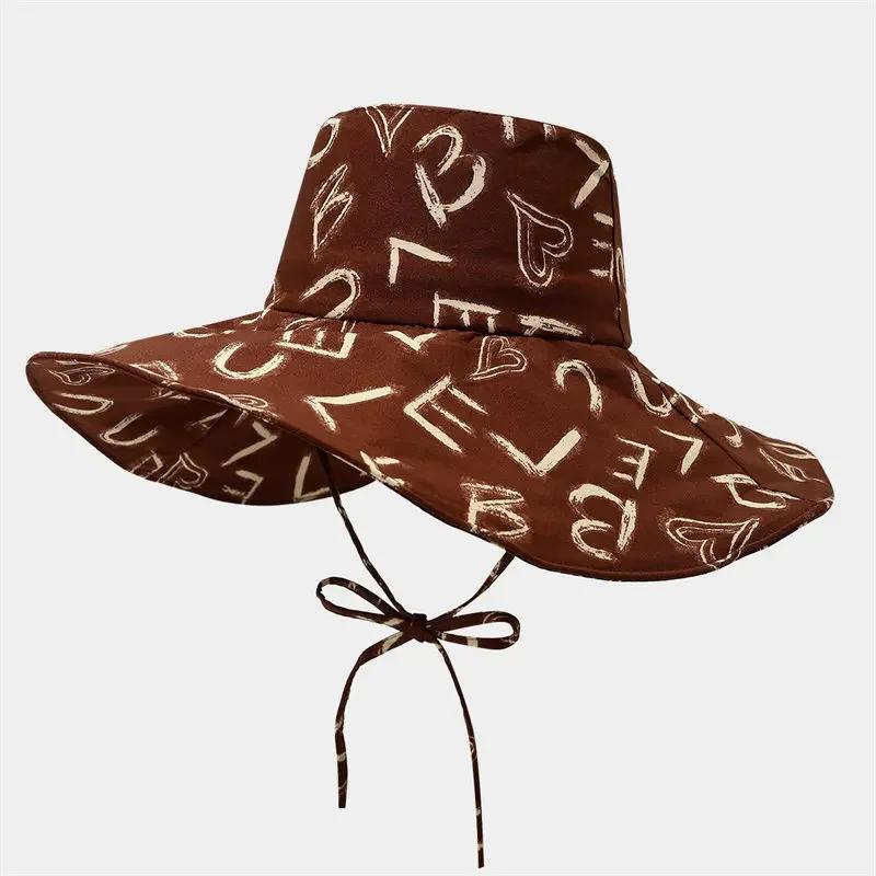 

Spring and Summer Polyester Print Bucket Hat Fisherman Hat Outdoor Travel Sun Cap for Men and Women 163