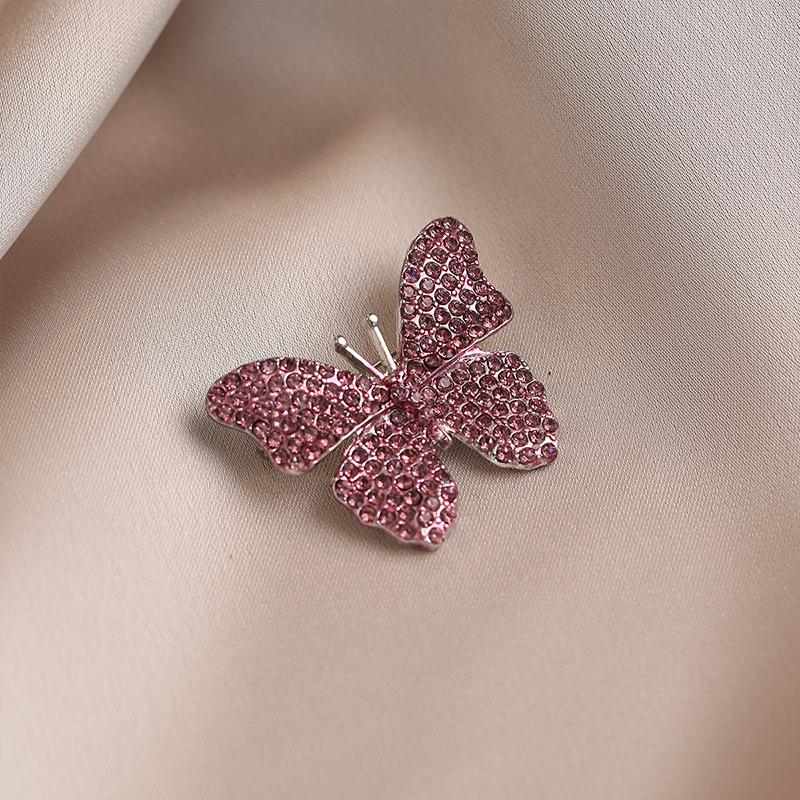 Metal Butterfly Brooch High-End Luxury Accessory Fashionable Retro Corsage Clothing Pin Anti-Exposure Jewelry