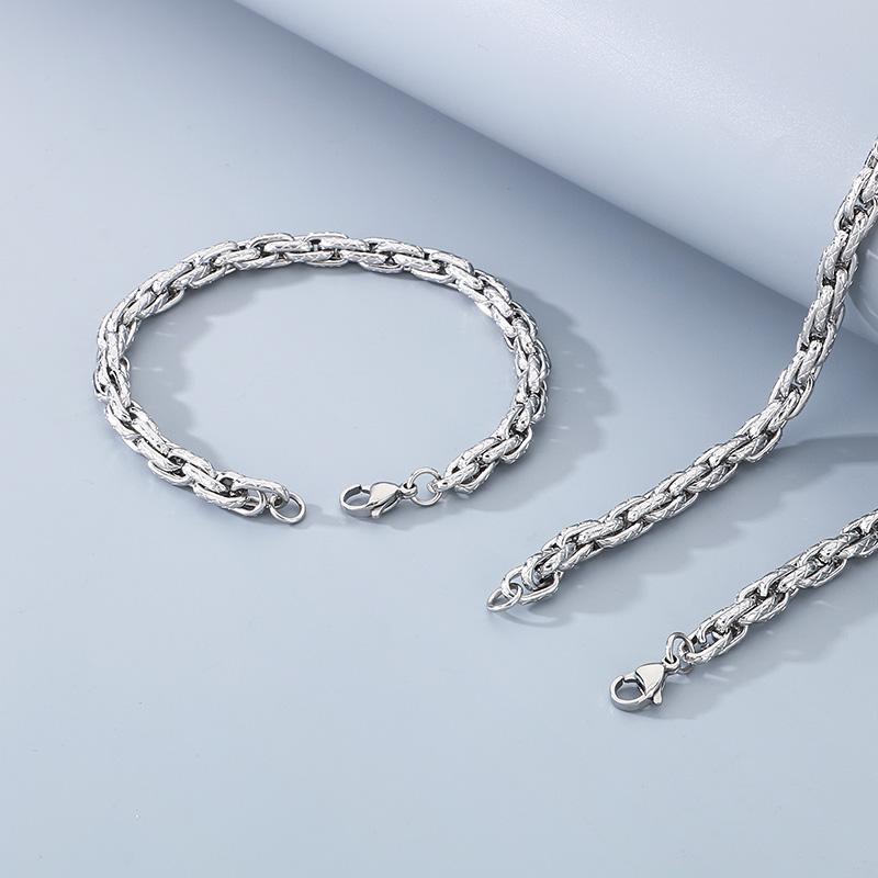 KALEN Stainless Steel Twisted Chain Bracelet For Women Men Rock Thick Patterned Loop Necklace Gold Color Trend Jewelry Gift