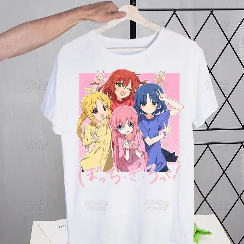 Bocchi The Rock T-shirts Summer Men/Women Hip Hop Funny Print Kessoku Band Tshirt Hitori Gotou T Shirts Short Sleeve Tops