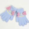 Children's cute gloves five fingers warm angel wings piled and thickened cute children's outdoor travel five fingers
