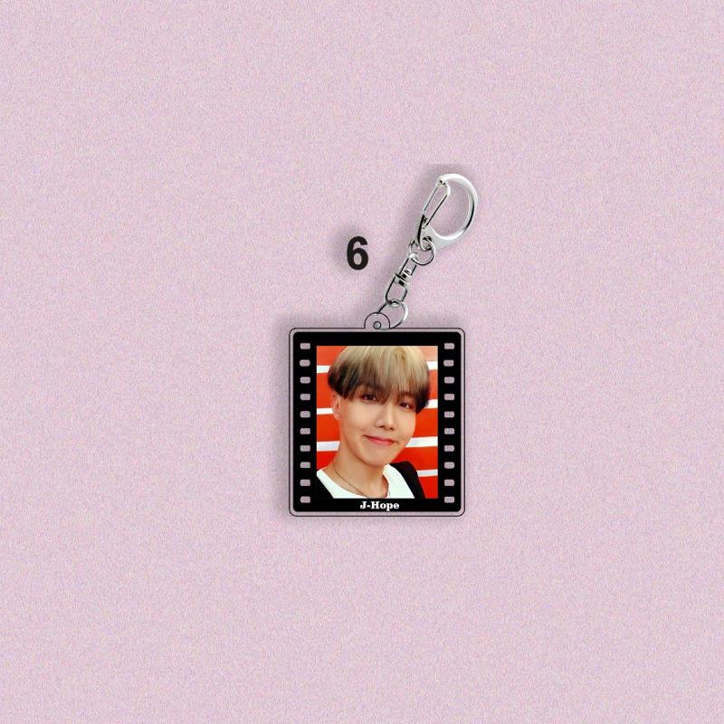 Akrylová klíčenka BTS Film Strip - Kpop Idol přívěsek na tašku, Sběratelský dárek pro fanoušky ARMY - Jin RM Suga Jimin V J-Hope Jungkook