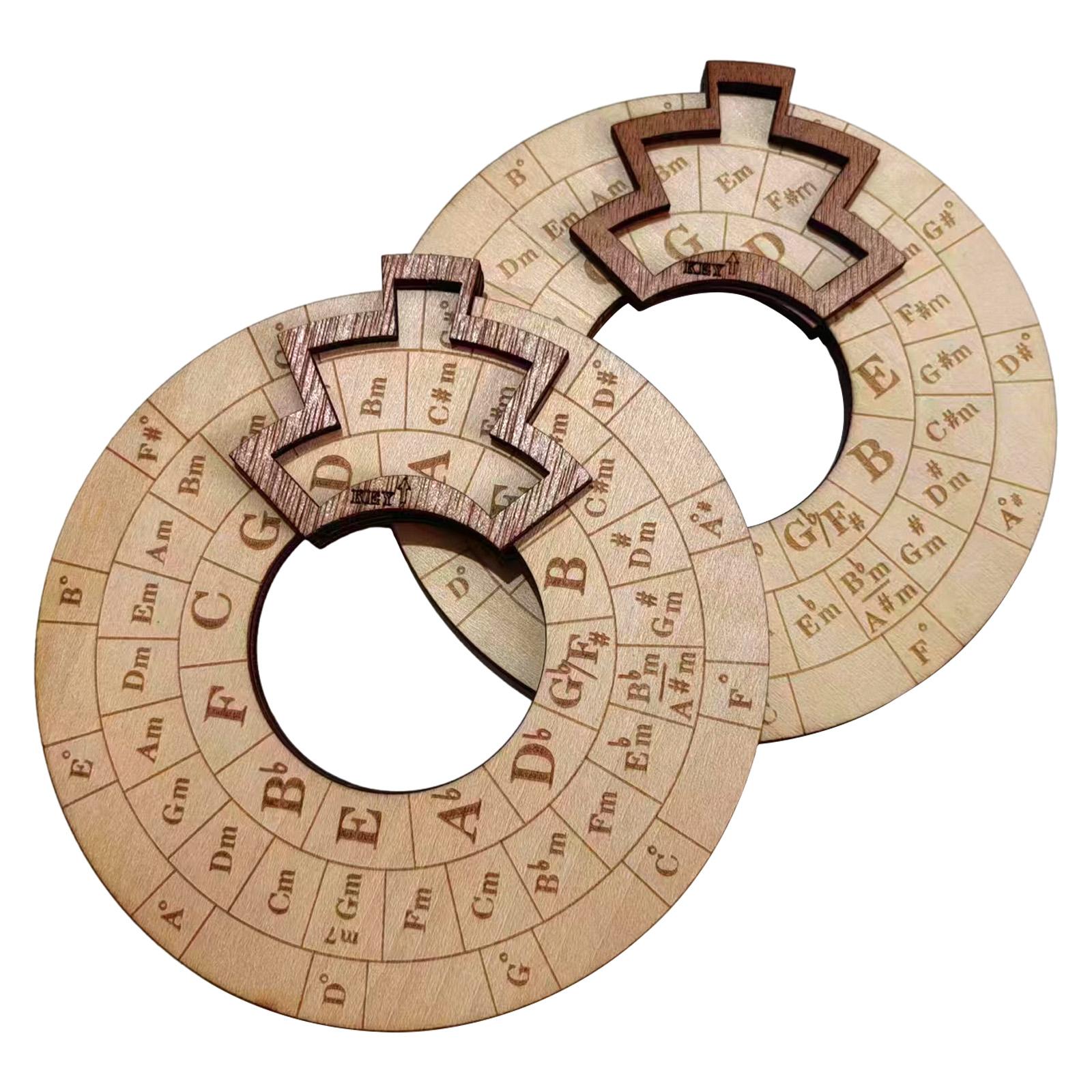 Wooden Melody Tool Music Instrument Wood Melody Maker Circle of Fifths Wheel, Circle Wooden Wheel and Musical Educational Tool