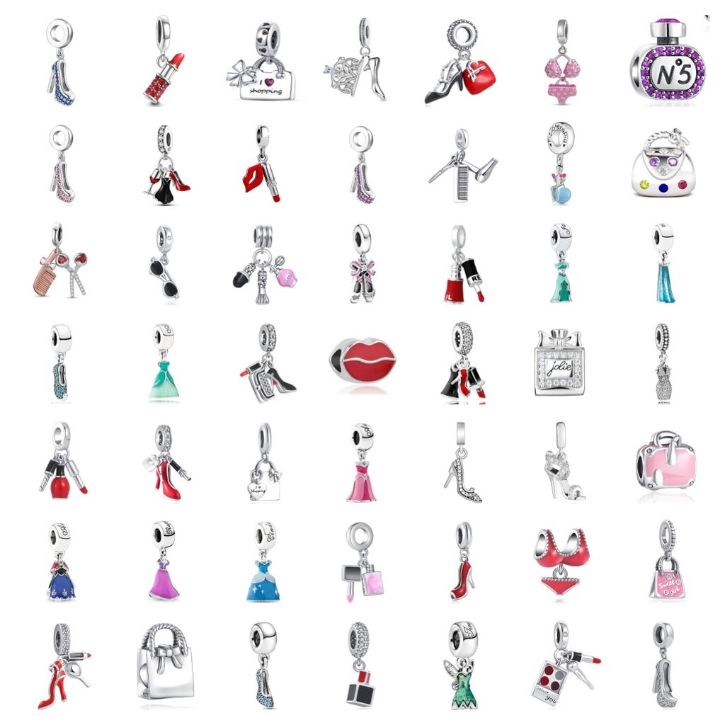 New Original Copper Plated Accessories Fashion Charm Perfume High Heels Bead Fit Pendant Bracelet For Women Diy Jewelry Gift