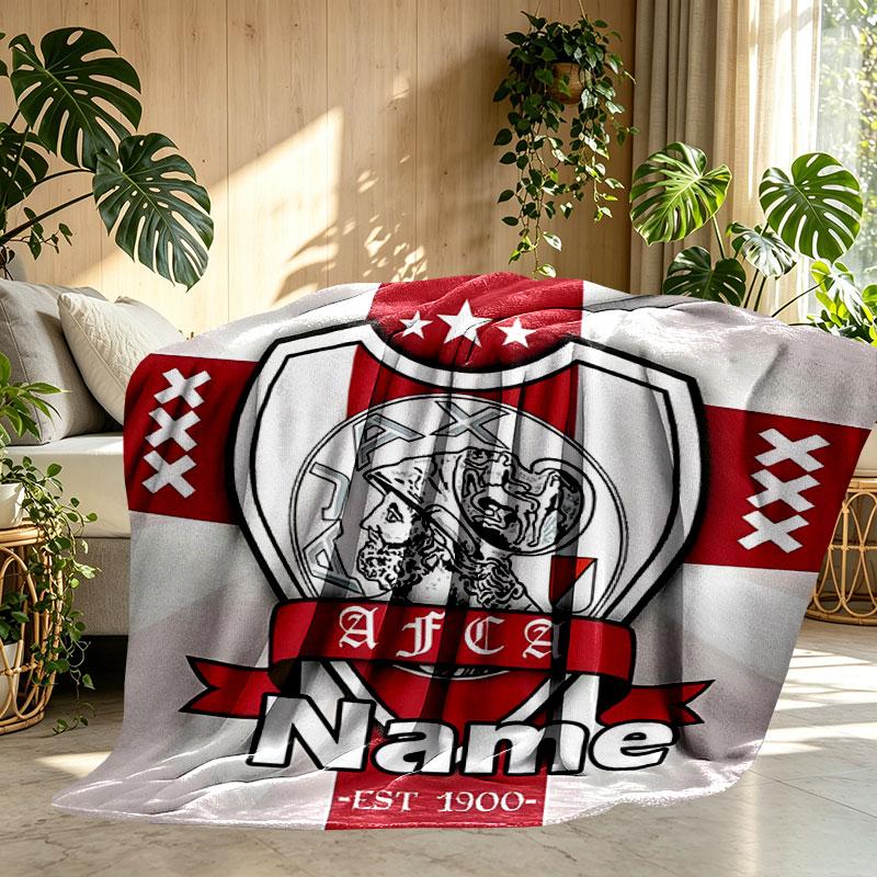 Custom Name Personalized Ajax Print Blanket, Home Decor, Bedroom, Sofa, Camping, Couch, Gifts for Birthday Christmas
