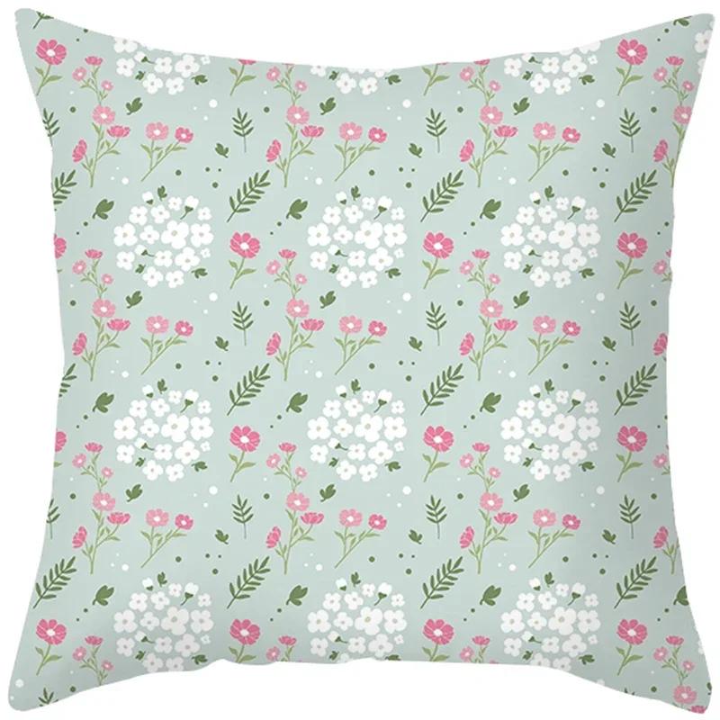 Leaf Throw Pillow Office Sofa Spring Home Decor case Square Flower Cushion Cover