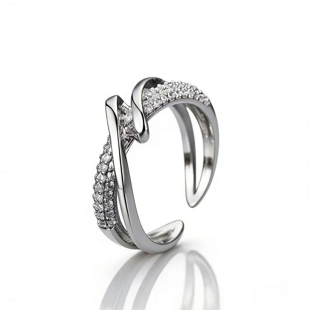 European-American Geometric Open Intertwined Ring for Women - Cool, Stylish Finger Accessory