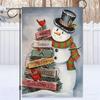 Christmas Garden Decoration Flag, Snowman Double-Sided Linen Garden Flag 45*30cm (Not Including Flagpole)