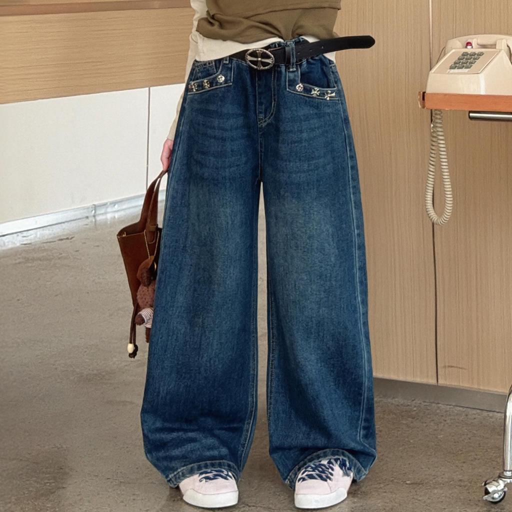 Girls' Wide-Leg Jeans: Versatile Autumn Style for Kids
