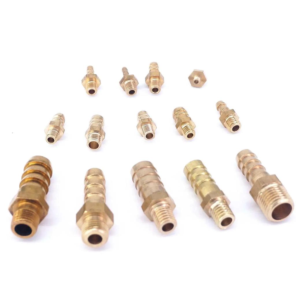 5 ks Vhodné pro hadici vnitřní průměr 2,5 mm 3 mm 4 mm 5 mm 6 mm 8 mm 10 mm s trnem x Metrické M3 M4 M5 M6 M8 M10 M12 Vnější mosazné spojky Konektory