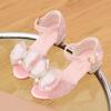 Girls' High-Heeled Crystal Sandals with Rhinestone Bow - Soft Sole Princess Shoes for 2026 Summer Performances