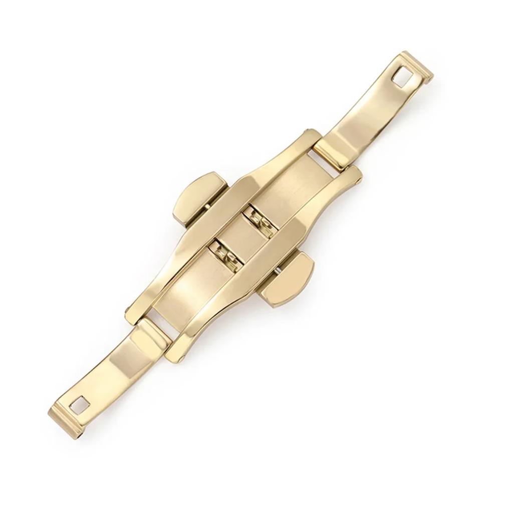 Polished Stainless Steel Buckle Watch Band Button Butterfly Clasp Double Press Folding Buckles Universal Strap Watch Accessories