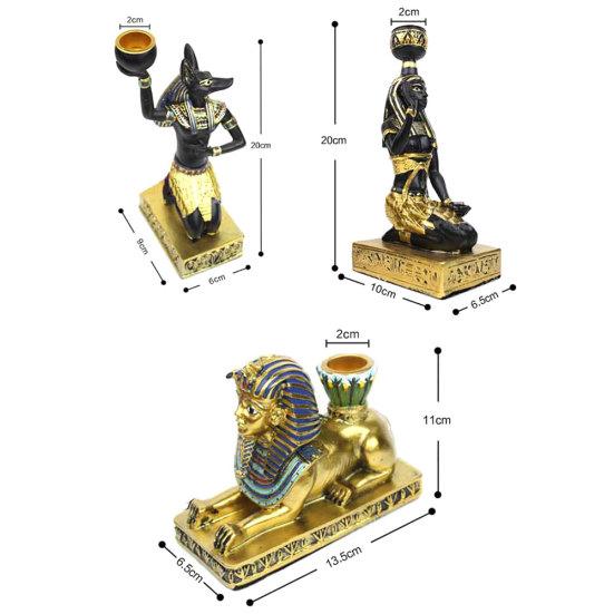 Vintage Egyptian Goddess Figurine Candle Holder Candlestick Home Desktop Decor